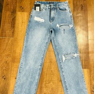 PLT Women's Distressed Light Blue Jeans